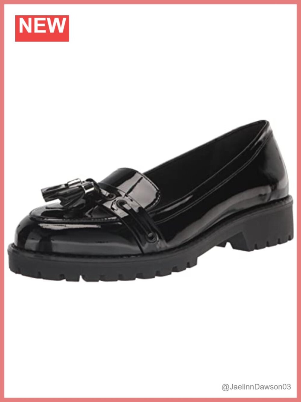 Patent Leather Tassel Lug Sole Loafer Slip-On